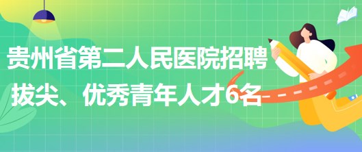 貴州省第二人民醫(yī)院招聘拔尖人才1名、優(yōu)秀青年人才5名
