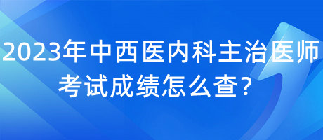 2023年中西醫(yī)內科主治醫(yī)師考試成績怎么查？