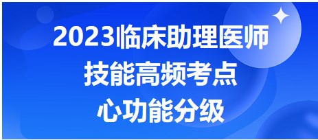 2023臨床助理醫(yī)師技能考點(diǎn)-心功能分級