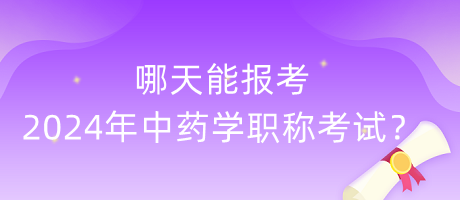 哪天能報(bào)考2024年中藥學(xué)職稱考試？