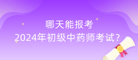 哪天能報考2024年初級中藥師考試？